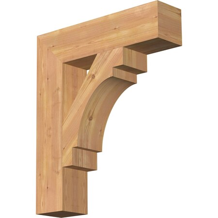 Ekena Millwork Merced Block Smooth Bracket, Western Red Cedar, 5 1/2"W x 24"D x 28"H BKT06X24X28MRC05SWR